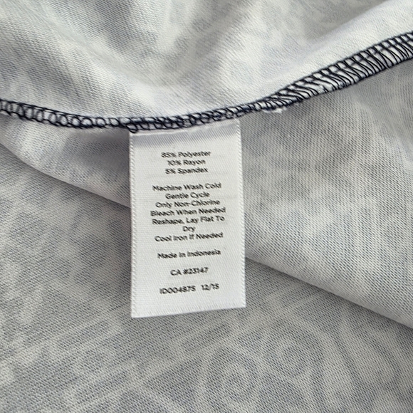 TALBOTS Blue White Geometric Print Ponte Stretch Fit & Flare‎ Dress Size XL - Picture 10 of 10